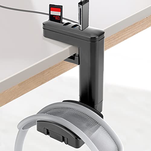 Mystery Headset Holder With Hub - Multi-Function Headphone Hanger Hook With Usb Hub & Memory Card Readers -Under Desk Headphone Stand Mount For Office, Computer File Transfer, Pc Accessories #TOP7