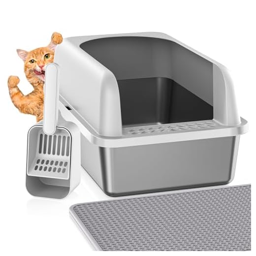 Large Enclosed Stainless Steel Litter Box