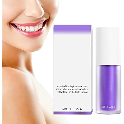 Teeth Whitening Toothpaste,Purple Toothpaste,Purple Teeth Whitening,for Teeth Cleaning Reduce Yellowing Cover