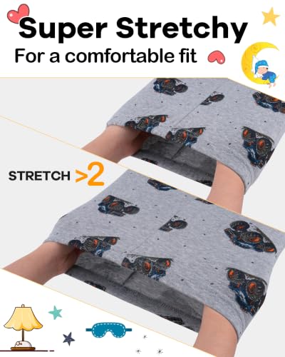 Image of DAUGHTER QUEEN Boys Pajamas 4 Pieces Long Set 100% Cotton Sleepwear Size 18 Months-12 Years