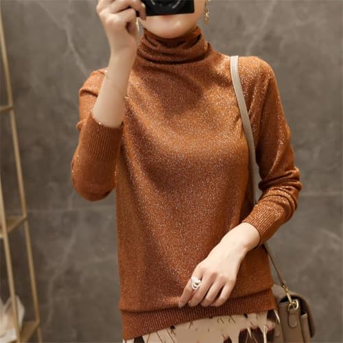 Women Shining Turtleneck Sweater Winter Warm Long Sleeve Knitted Pullover Jumper3