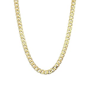 Gold Chain Necklace, 22 Inch Golden Ultra Luxury Looking Feeling Real Solid 14K Gold plated Curb Fake Neck Chain for Party Dancing