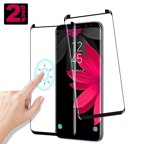 KUTUKU Galaxy S8 Film Protection Ecran Verre Trempé, [2 Pièces] [Case Friendly] [Dureté 9H] [Ultra Claire] [sans Bulles] Film Protecteur en Verre trempé de Haute qualité pour Samsung Galaxy S8