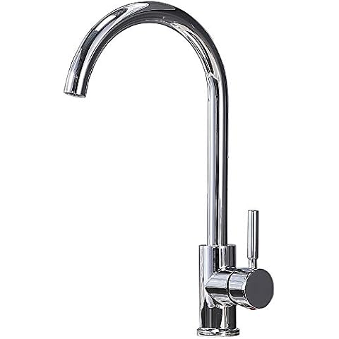 ATUM HOME High Arc Swivel Spout Single Lever Kitchen Mixer Tap,Monobloc Mixer Hot & Cold Water Kitchen Sink Tap,Chrome Cover