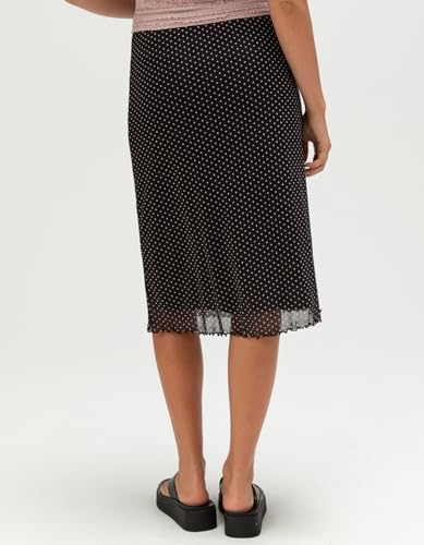 Rsq Womens Low Rise Polka Dot Mesh Midi Skirt3