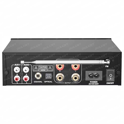 Image of Dulcet DC-CDA200X Hi-Fi Class-D 200W Dual Channel Stereo Amplifier | Bluetooth, USB, TF Card, FM, AUX, RCA, Mic, Optical & Coaxial Input | Mic & Echo Control | Built-in Equalizer | Big LED Display