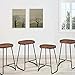 HeuGah Bar Stools Set of 4, Saddle Seat Bar Stools with Metal Legs, Rustic Backless Counter Height Stools, Industrial Counter Stools (Walnut, 26 Inch)