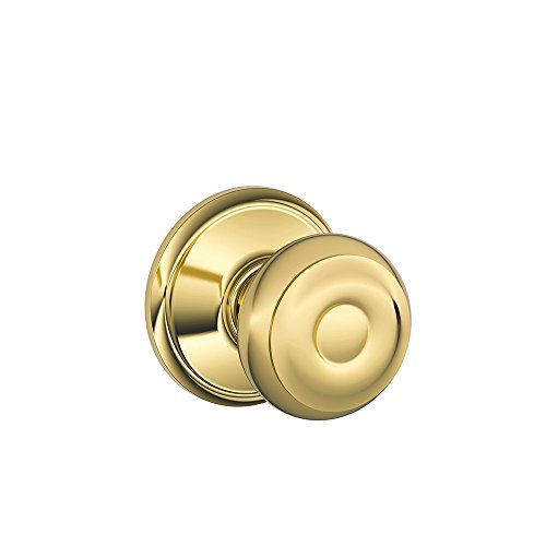 Image of SCHLAGE Georgian Hall /Closet Passage Door Knob, Bright Brass