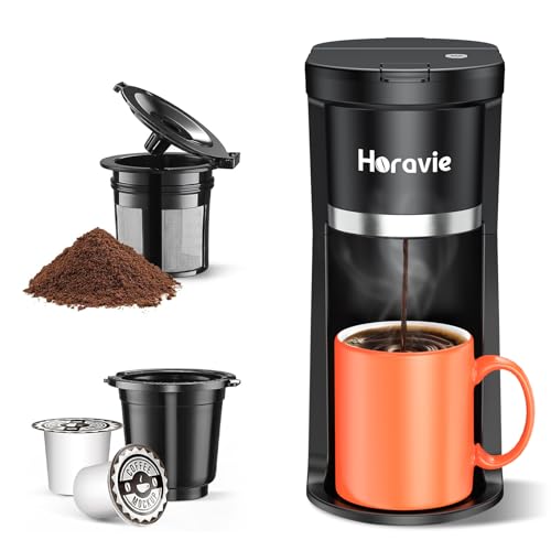 Small Single Serve Coffee Maker, Fast Brew One Cup Coffee Machine...