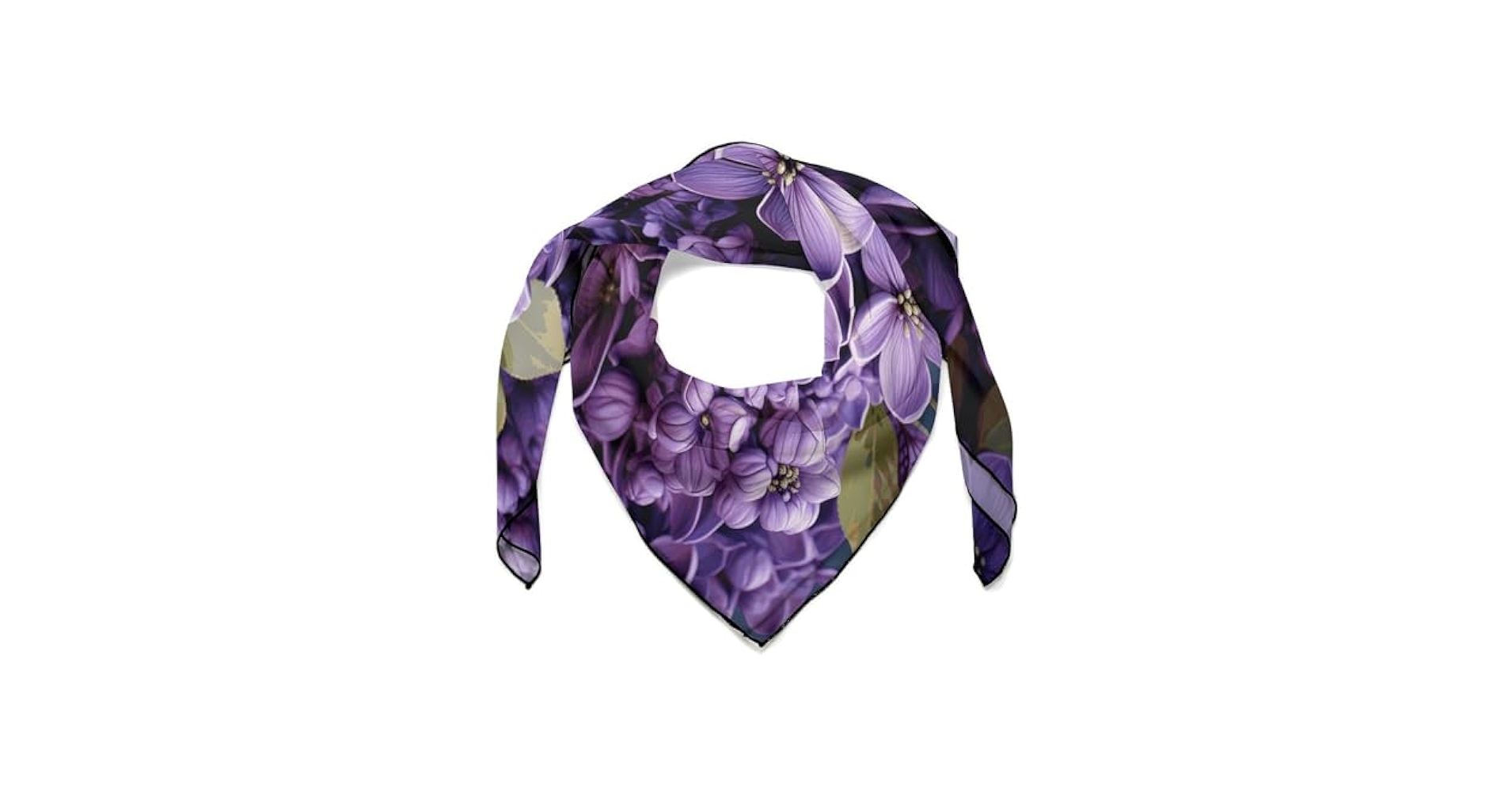 NONHAI Silk Square Scarf Purple Floral Neck Scarf for Women