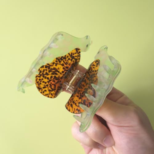 Pinza para cabello pequeña con diseño de caracol verde miniatura 6