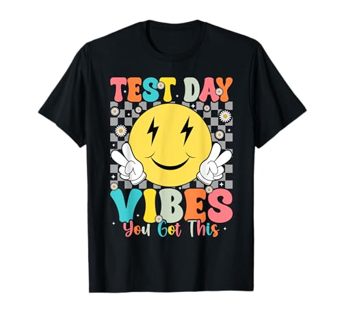 Test Day Vibes Retro Groovy Testing Day Teacher Student T-Shirt