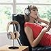 Headset Stand with 6.5cm Wide Walnut Wood Headrest,Headphone Holder Desk Removable with Solid Heavy Base, Headset Holder for Over Ear and Gaming, Suitable for Table,Display Case