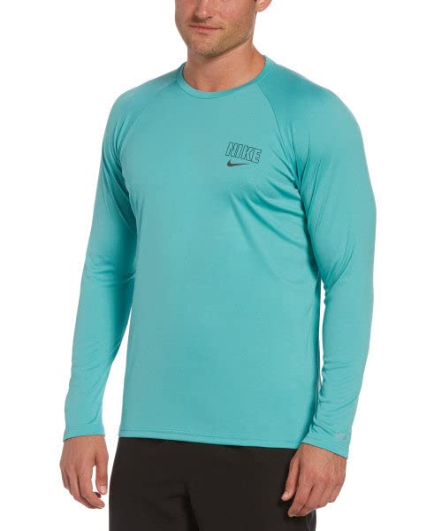 Nike Swim Men's Block Logo Long-Sleeve Hydroguard Swim Shirt Washed Teal XXLarge/Washed Teal