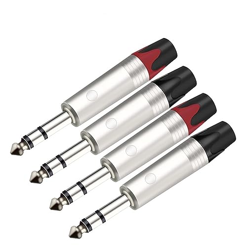 Conector estéreo de 6,35 mm macho de un cuarto de pulgada para soldadura de cables de micrófono de audio 3