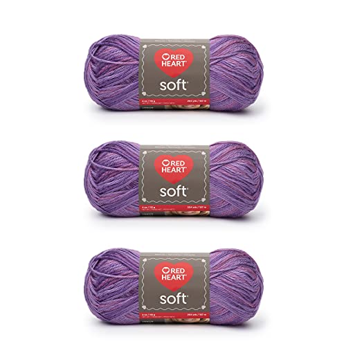 Image of Red Heart Soft Plumy Yarn - 3 Pack of 113g /4oz - Acrylic - 4 Medium (Worsted) - 256 Yards - Knitting /Crochet