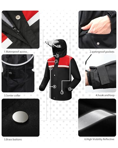 Image of iCreek Rain Suit Waterproof Jacket and Pants Hi Vis Raincoat for Men and Women Reflective Outdoor for All-Sport Work