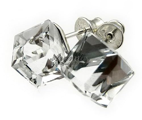 Conjunto de pendientes cubo cristal plata 925 ideal para regalar en aniversarios