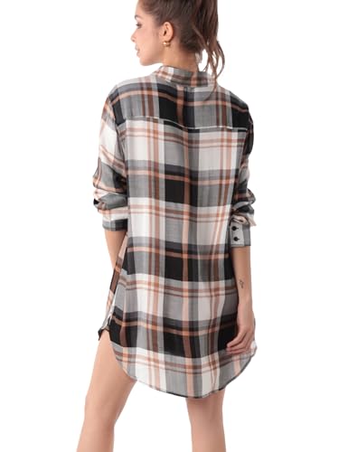 Image of TOUSYEA Sleep Shirts for Women Button Down Shirts Long Sleeve Sleepwear Swimsuit Cover Ups Soft Pajama Tops