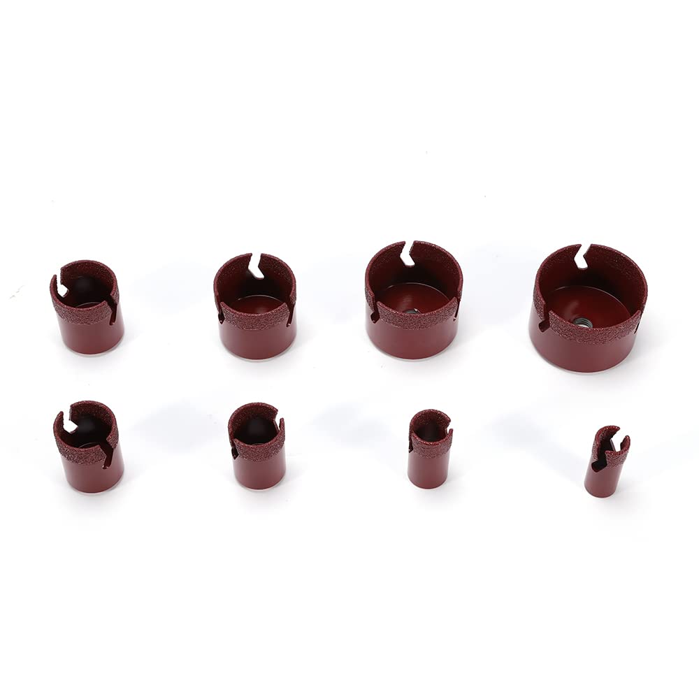 Set di 8 seghe a tazza diamantate per trapano portatile M14 20/25/32/35/40/50/60/68 mm, per gres porcellanato in granito