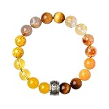 IUYIXWFP Pulsera Unisex de Equilibrio de los Cinco Elementos | Pulsera energética multigemas de Cristal Natural y Plata de Ley 925 para la armonía (Madera, Fuego, Tierra, Metal, Agua),A,10mm