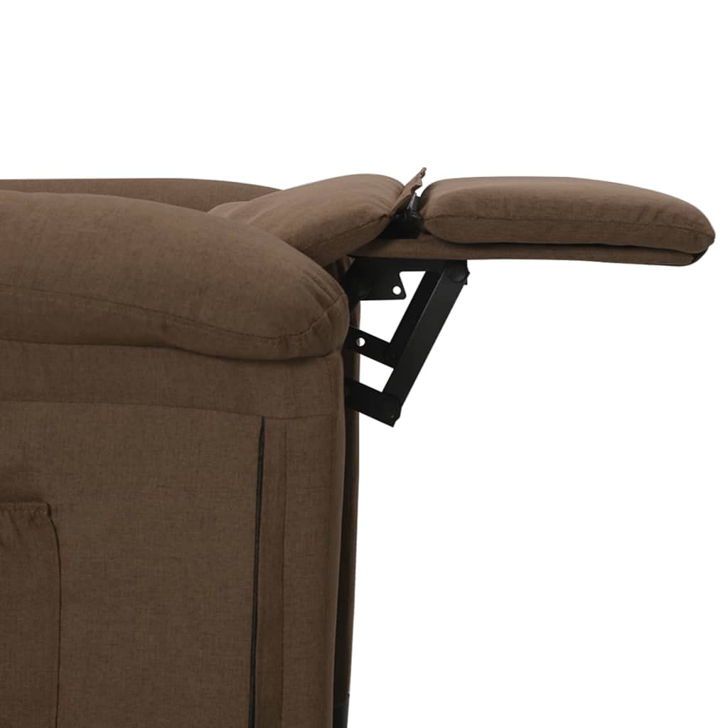 vidaXL Sillón Reclinable Silla Sofá Asiento Butaca Orejero Relax Reposapiés Ajustable Sala de Estar Salón Oficina Muebles de Tela Marrón