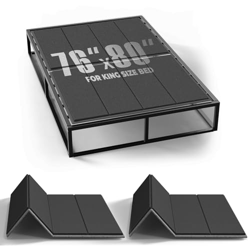 Imperius Folding Spring Box, 10MM, Bed Support Flat Noodles, King Size 76x80'' Light and Thin, Breathable, Noise Minimizing,Moisture Resistant Bunkieboards