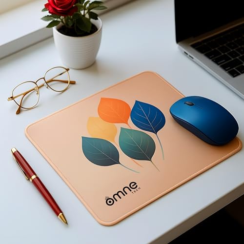 Image of Mousepad for Desk | Smooth Waterproof Surface, Anti-Slip Rubber Base, Durable & Comfortable Mouse Pad for Office, Laptop & Computer - Leaf Patten