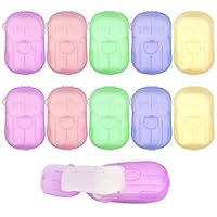 TIMESETL 200Stück Seifenblätter Einweg Papier Seife, 10 Boxen Tragbar Mini Seifenblättchen Einweg-Papierseife Paper Soap für Unterwegs Reisen Camping zum Waschen im Freien, 20 Stück Jede Box