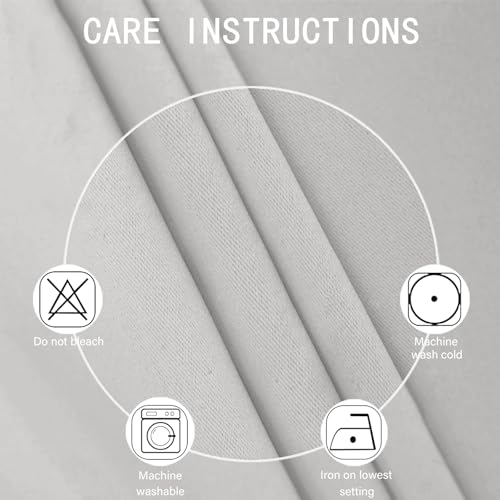 Image of LEMOMO Blackout Curtains 66 x 54 Inch Long Light Grey Curtains Set of 2 Panels Room Darkening Curtains for Bedroom and Living Room