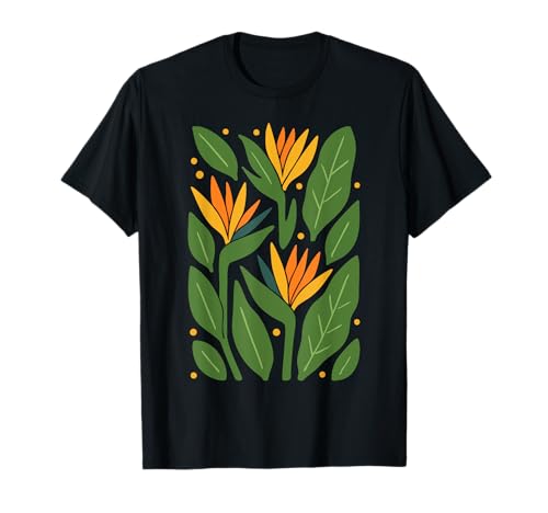 Ave del paraíso Flor Planta Sudáfrica Patrón Camiseta