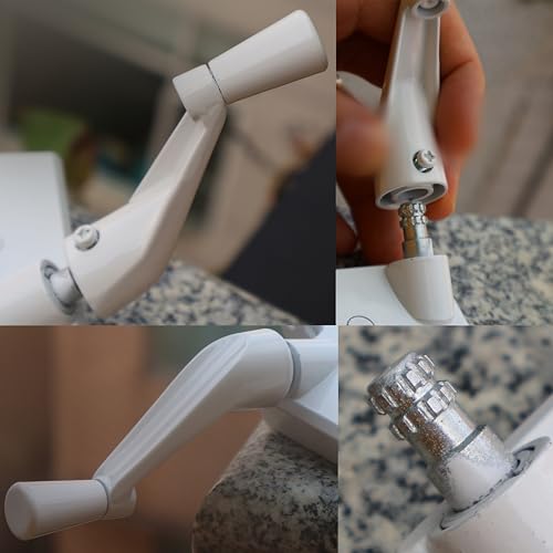 Image of Window Crank Handle Replacement,(Single)(White Color) Fit to [3 /8 inch Spline Socket Crank Handle]. Spline Socket, Smooth 360-Degree Operation.Casement,Compatible Andersen Window.Material: Zinc Alloy