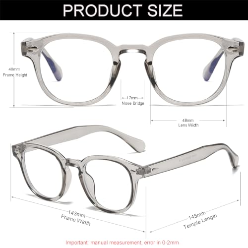 Image of Retro Round Blue Light Blocking Glasses for Men Women, Vintage Frame Non-prescription Computer Reading Eyeglasses