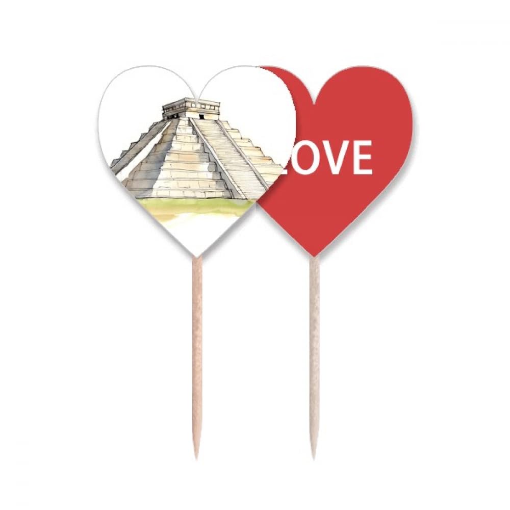 Cupcake pick Méso-Amérique drapeau cœur pour décoration buffet
