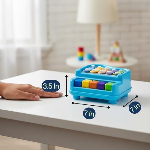 Image of Xylo Piano for Toddlers 1-4 Years | 2-in-1 Xylophone & Piano Musical Toy | 5 Colour Keys + 2 Mallets | BIS Certified, Non-Toxic, Made in India | First Musical Instrument (5 Keys