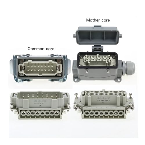 Conector rectangular de 16 núcleos HDC-HE-16-5 impermeable 16A verde militar para aeronáutica 4