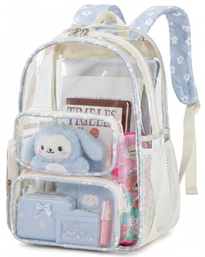 Image of BTOOP Clear Backpack Heavy Duty Transparent Backpack 17 inch See Through Bookbag for College Work Festival Security with Padded Strap Large Capacity
