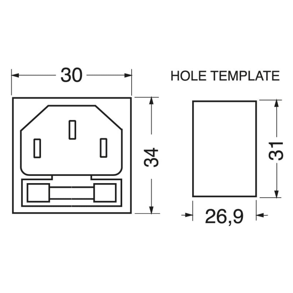 Spina Di Alimentazione AC C14 Con Portafusibile - 250V/10A, Autobloccante - Foto 4