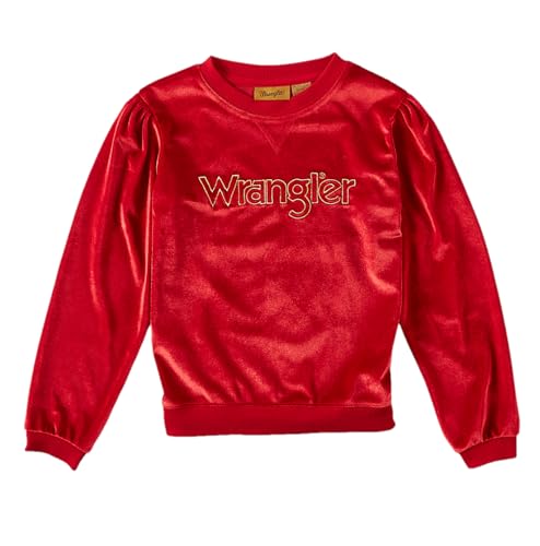 Red Velvet Sweatshirt with Wrangler Logo for Girls