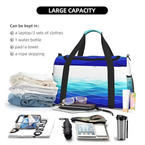 Bolsa de viaje marítimo grande e impermeable con diseño plegable Ocean Waves 6
