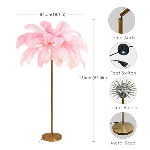 Lampadaire en plumes d'autruche à LED variable pour un éclairage ajustable - 8