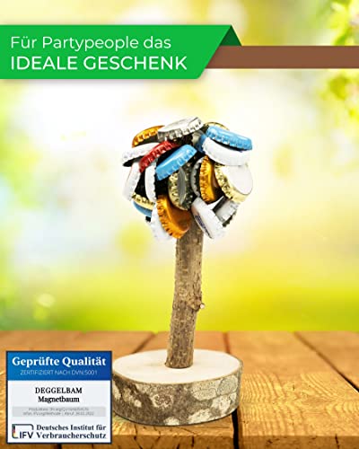 Deggelbam Der Deckelbaum - DAS ORIGINAL/Magnetbaum/Kronkorkenbaum Trinkspiel/Kronkorkenhalter/Männergeschenk/Vatertagsgeschenk/Geburtstagsgeschenk