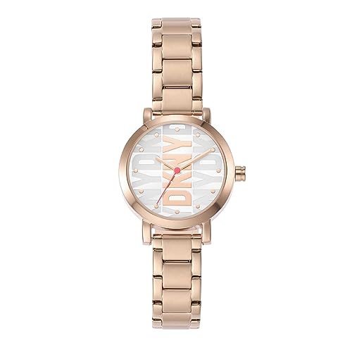 DKNY Women's Soho Quartz Stainless Steel Dress Watch, Color: Rose Gold (Model: NY6648)