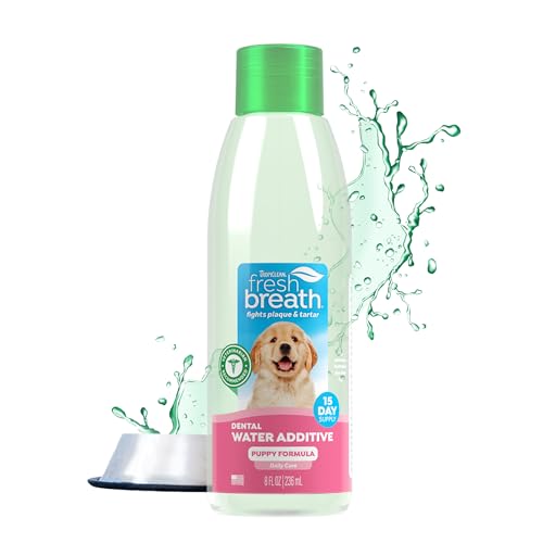 TropiClean Fresh Breath Dental Water Additive, Puppy Breath Freshener, 8oz