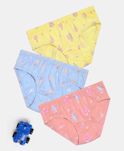 Image of Jockey SG01 Girls Super Combed Cotton Printed Panty with Ultrasoft Waistband (Pack of 3)