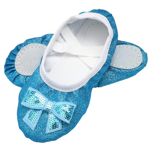Glitter Ballet Shoes for Girls/Children - Non-Slip Soft Sole Dance Slippers with Bow2