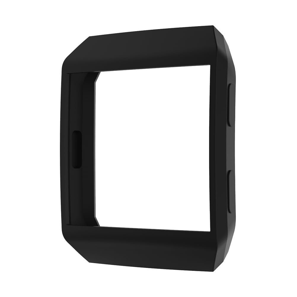 Compatible for Fitbit Ionic Case Face Case Silicone Protector Frame Bumper Compatible for Fitbit Ionic (Black)