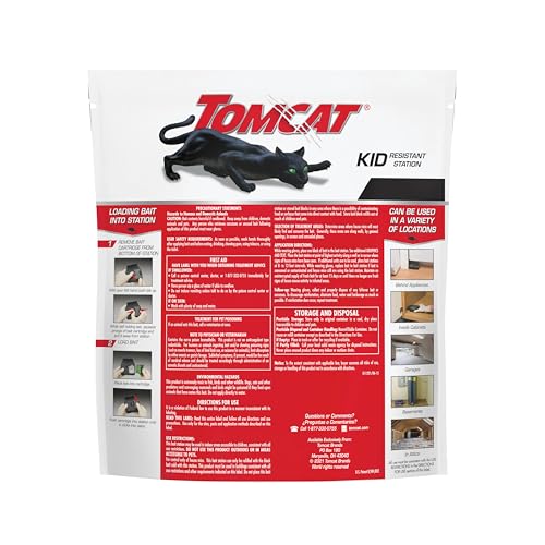 Image of Tomcat Mouse Killer Refillable Bait Station for Indoor Use - Child Resistant, 1 Station with 8 Baits (Bag)