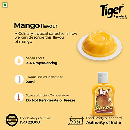 Image of TIGER Mango Milkshake Mix 20 Milliliters, Vegetarian