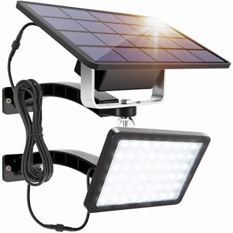 JACKYLED Dusk to Dawn Solar Wall Lights Outdoor, 1000 Lumen LED Solar Garden Light with Larger Battery, IP65 Waterproof Exterior Solar Power Shed Light for Billboard Porch Garage, Bright White Cover